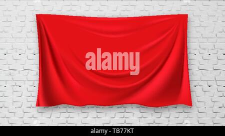 Ziegelrot abgedeckt Bild auf Leinwand Wand Hintergrund Vektor Stock Vektor