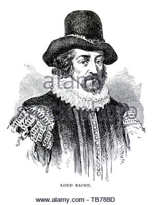 Francis Bacon Porträt, 1561 - 1626, war ein englischer Philosoph und Parlamentarier, der als Lordkanzler von England serviert. Stockfoto