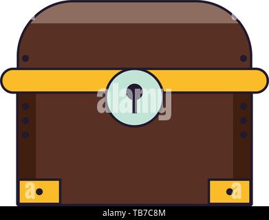 Videospiel Holz- Brust cartoon isoliert Stock Vektor