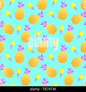 Muster mit Ananas und Eis Stock Vektor