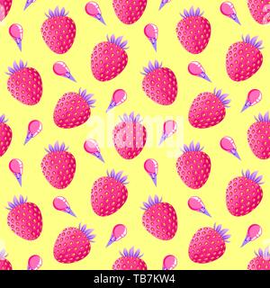 Muster mit Erdbeeren und Eiscreme Stock Vektor