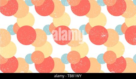 Sommer drucken blau pink beige Kreise Stock Vektor