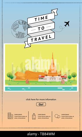 Infografik touristische Attraktion Sehenswürdigkeiten in Thailand illustration Design Stock Vektor