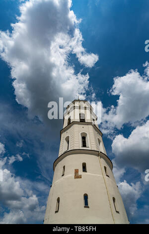 Vilnius, Litauen. Mai 2019. eine Ansicht von unten der Glockenturm der Kathedrale Stockfoto