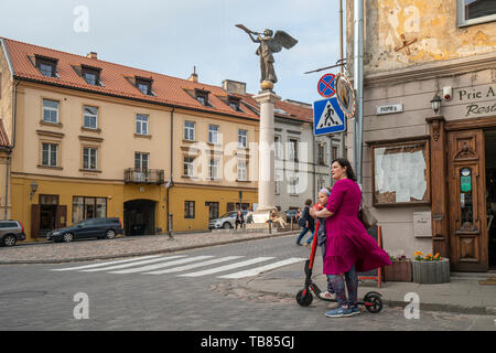 Vilnius, Litauen. Mai 2019. Der Engel von Užupis Denkmal Stockfoto