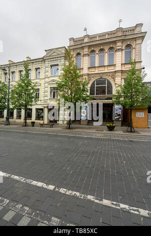 Vilnius, Litauen. Mai 2019. Ein Blick auf die nationalen litauischen Drama Theater Gebäude im Zentrum der Stadt Stockfoto