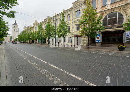 Vilnius, Litauen. Mai 2019. Ein Blick auf die nationalen litauischen Drama Theater Gebäude im Zentrum der Stadt Stockfoto