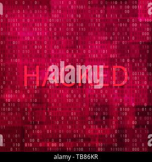 Konzepte des Hackens. Banner mit der Ddos-Angriff. Spam und Computerviren Konzept. Der binäre Code digitale Technologie Hintergrund. Vector Illustration. Stock Vektor