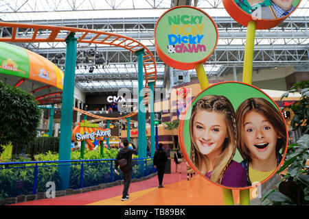Nickelodeon Universe Theme Park innerhalb der Mall von Amerika. Bloomington. Minnesota. USA Stockfoto