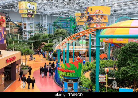 Nickelodeon Universe Theme Park innerhalb der Mall von Amerika. Bloomington. Minnesota. USA Stockfoto