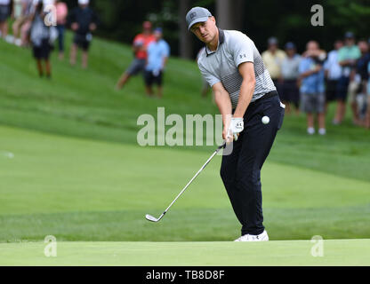 Dublin, OH, USA. 30 Mai, 2019. Jordanien Spieth spielt einen Schuß in der ersten Runde spielen am Memorial Day 2019 Turnier durch Allgemein bei Muirfield Village Golf Club in Dublin, OH vorgestellt. Austyn McFadden/CSM/Alamy leben Nachrichten Stockfoto