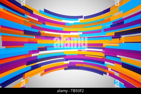 Zusammenfassung Hintergrund mit Farbe verbogene Leitungen. Dynamische bunte Welle. Geometrische Formen auf grauem Hintergrund. Vector Illustration. Stock Vektor