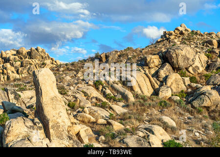 Boulder Bildung Hill bei Apple Valley, Kalifornien, in der Mojave Wüste. Stockfoto