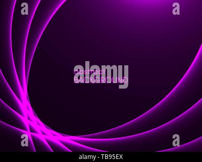 Abstrakte violetten Hintergrund. Violette Linien auf dunklem Hintergrund. Minimalistische Vorlage. Stock Vektor
