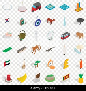 Ozean Symbole gesetzt, isometrische Stil Stock Vektor