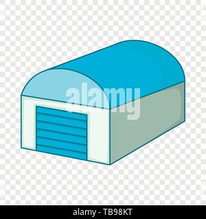 Hangar mit einer halbrunden Dach Symbol Cartoon Stil Stock Vektor