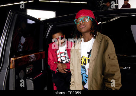 (L - R) Lil Twist und Lil Chuckee auf dem Set von Jungen Geld" Jedes Mädchen" in Los Angeles gefilmt, CA am 14. Februar 2009. Stockfoto