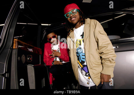 (L - R) Lil Twist und Lil Chuckee auf dem Set von Jungen Geld" Jedes Mädchen" in Los Angeles gefilmt, CA am 14. Februar 2009. Stockfoto