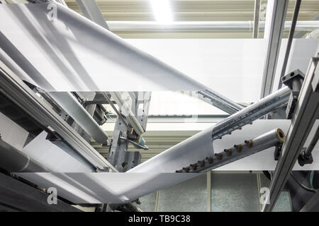 Falzmaschinen im Druck Produktion Werk Industrial Equipment Detail Stockfoto