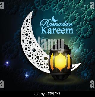 Ramadan grüße Vektor mit Laterne Stock Vektor