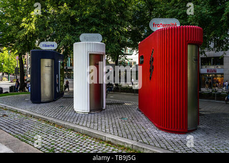 Öffentliche Toiletten in Spikersuppa Oslo City Center am Park, August 2018 Stockfoto