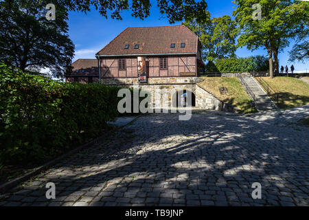 Innenhof Akershus Festung, eine mittelalterliche Burg gebaut, Oslo zu schützen. Stockfoto