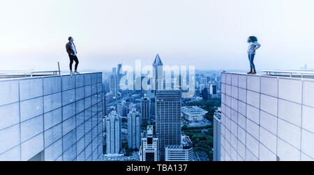 Eine Stadt treffen. Stockfoto