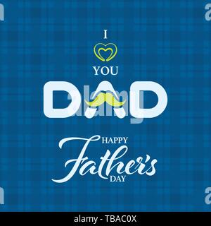 Grußansage für Vatertag auf gemusterten Hintergrund. Happy Vatertag Grußkarte. Stock Vektor