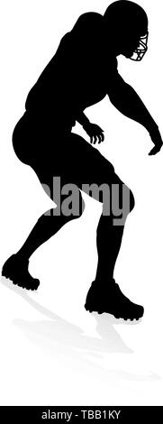 Silhouette American Football Player Stock Vektor