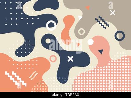 Abstrakte geometrische Formen und trendige Mode Memphis style 80s - 90s style Card Design Hintergrund. Sie können für Plakat, Broschüre, Layout, Vorl. Stock Vektor