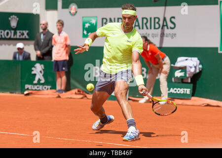 Rafael Nadal aus Spanien während 9 Tag der French Open am 29. Mai 2019 in Paris, Frankreich Stockfoto