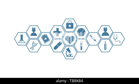 Reihe von medizinischen icons Stockfoto