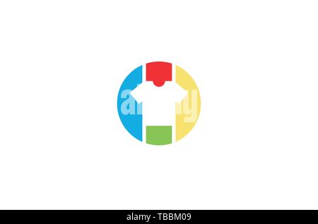 Kreative bunte runde bunte T-Shirt Logo Design Symbol Vektor Illustration Stock Vektor