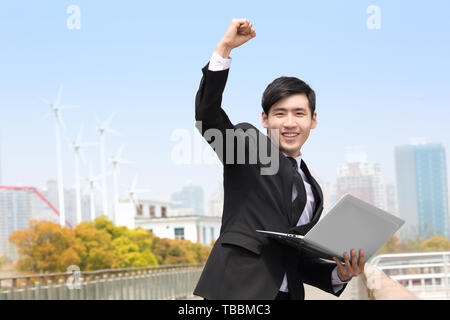 Business Männer träumen von der Zukunft. Stockfoto