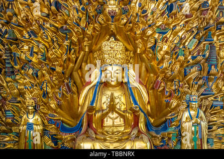 Tausend - übergeben Guanyin Statue in Hanau Steinmetzarbeiten in Chongqing, China Stockfoto