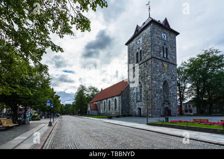 Glockenturm von Var Frue Kirke (der Muttergottes lutherischen Kirche) in Trondheim, Norwegen Stockfoto