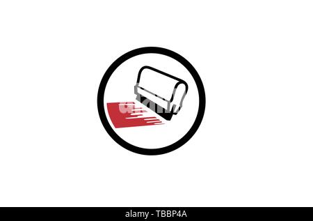 Creative Circle Squeegee Siebdruck Symbol Logo Vector Illustration Stock Vektor