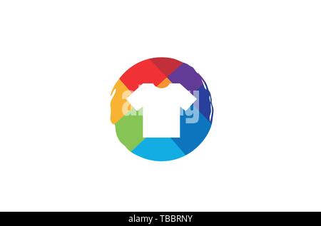 Kreative bunte runde bunte T-Shirt Logo Design Symbol Vektor Illustration Stock Vektor