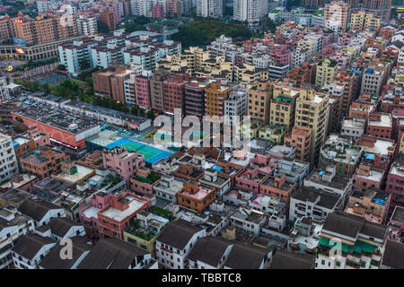 Mit Blick auf das Dorf Chengzhong, Shenzhen, Guangdong Provinz Stockfoto