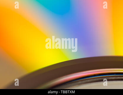Bunte Reflexion auf einer Compact Disc. Stockfoto