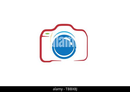 Kreative abstrakte Kamera Logo Design Symbol Vektor Illustration Stock Vektor