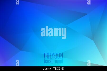 Polygon Zusammenfassung Hintergrund. Blaue Dreiecke Mosaik Kulisse. Moderne geometrische Hintergrund. Design Template. Vector Illustration. Stock Vektor