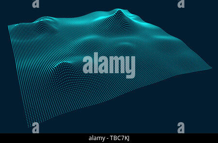 Abstrakte dreidimensionale Netzwerk Hintergrund von großen Daten Konzept, Grafik mit künstlicher Intelligenz Konzept Stockfoto