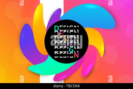 Futuristischen banner Vorlage. Farbe formen. Fluid gradient Elemente. Kreative poster Mit flüssigen Design. 3D-Effekt bunte Zusammensetzung. Minimale abstrac Stock Vektor