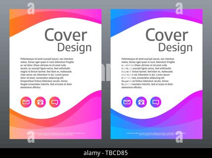 Abstrakte farbenfrohe Vorlage. Hellen gradient Wellen auf weißen Hintergrund. Kreatives Design für Broschüre, Poster, Banner. Trendy Vector Illustration. Stock Vektor
