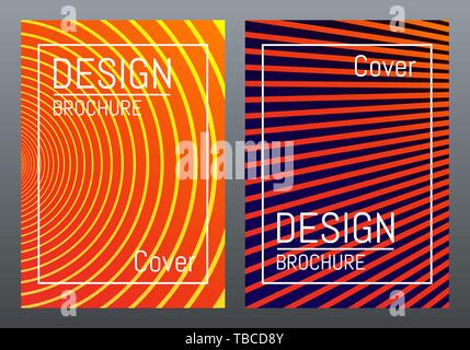 Cover Design für Broschüre, Zeitschrift, Plakat, Flyer. Bunte Konzept mit hellen Linien und Formen. Moderne Vorlage. Vector Illustration. Stock Vektor