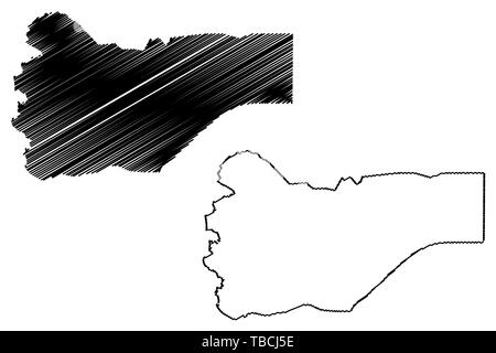 Gouvernorat Saada (Gouvernements von Jemen, Republik Jemen) Karte Vektor-illustration, kritzeln Skizze Sa'dah oder Sana Karte Stock Vektor