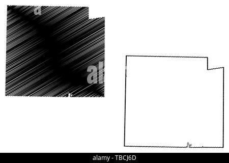 Collin County, Texas (Grafschaften in Texas, USA, USA, USA, USA) Karte Vektor-illustration, kritzeln Skizze Collin Karte Stock Vektor