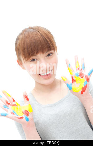 Bunte graffiti auf der Hand Stockfoto