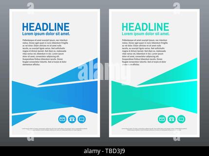 Design Template. Blau und Grün geometrischen Gradienten. Abdeckung Buch oder Broschüre. Abstrakte moderne Hintergrund. Vector Illustration. Stock Vektor